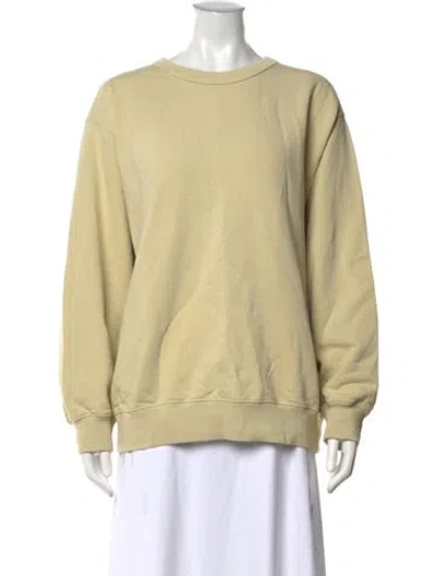 Pre-owned Dries Van Noten Crew Neck Long Sleeve Sweatshirt In Yellow