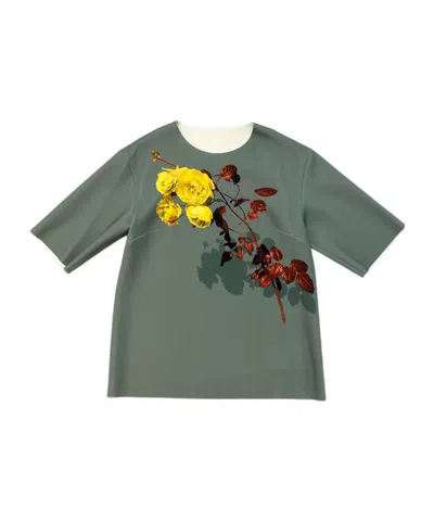 Dries Van Noten Crew Neck Long Sleeve T-shirt In Green