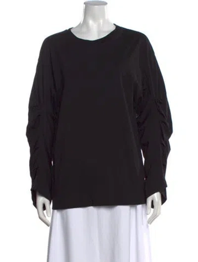 Pre-owned Dries Van Noten Crew Neck Long Sleeve Top In Black