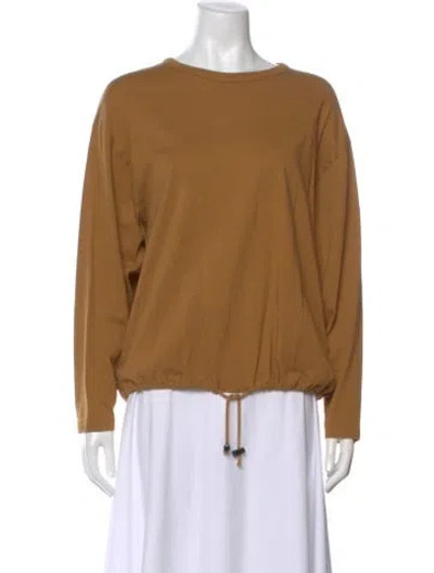 Pre-owned Dries Van Noten Crew Neck Long Sleeve Top In Brown