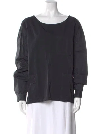 Pre-owned Dries Van Noten Crew Neck Long Sleeve Top In Gray