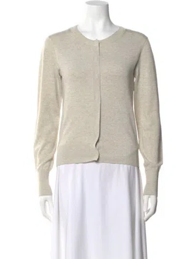 Pre-owned Dries Van Noten Crew Neck Long Sleeve Top In Neutral
