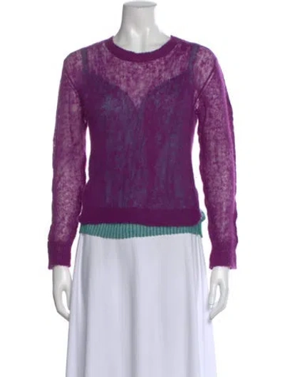 Pre-owned Dries Van Noten Crew Neck Long Sleeve Top In Purple