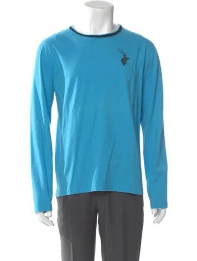 Pre-owned Dries Van Noten Crew Neck Long Sleeve T-shirt In Blue