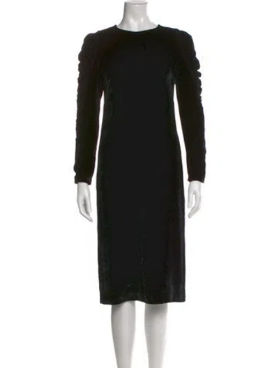 Pre-owned Dries Van Noten Crew Neck Midi Length Dress In Black