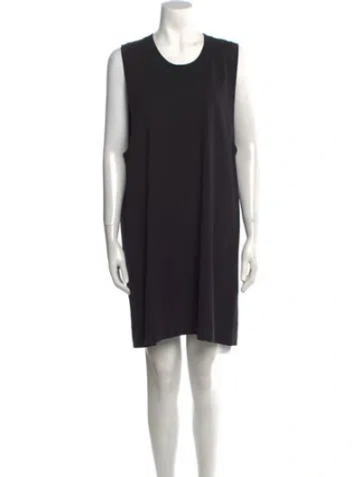 Pre-owned Dries Van Noten Crew Neck Mini Dress In Black