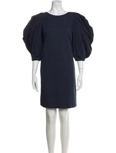 Pre-owned Dries Van Noten Crew Neck Mini Dress In Black