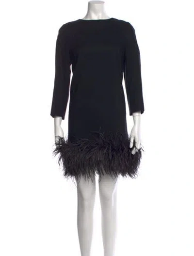Pre-owned Dries Van Noten Crew Neck Mini Dress In Black