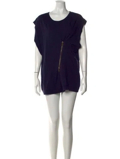 Pre-owned Dries Van Noten Crew Neck Mini Dress In Blue