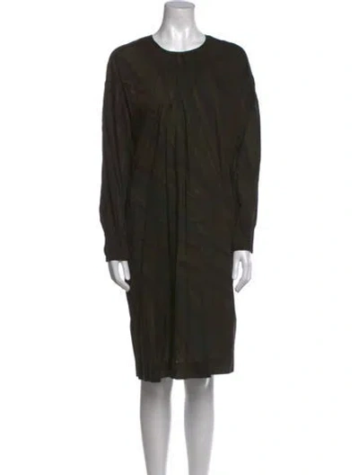 Pre-owned Dries Van Noten Crew Neck Mini Dress In Green