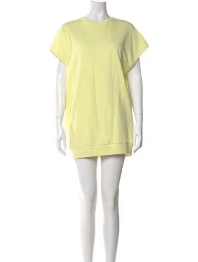 Pre-owned Dries Van Noten Crew Neck Mini Dress In Yellow