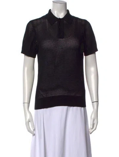 Pre-owned Dries Van Noten Crew Neck Short Sleeve Polo In Black