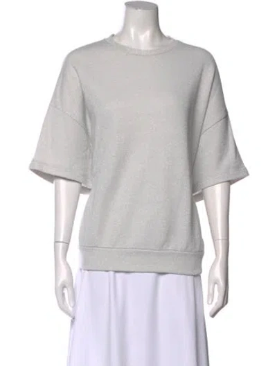 Pre-owned Dries Van Noten Crew Neck Short Sleeve Top In Silver