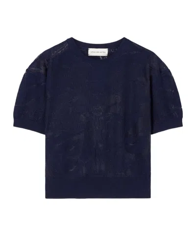 Dries Van Noten Crew Neck Short-sleeved Sweater In Blue