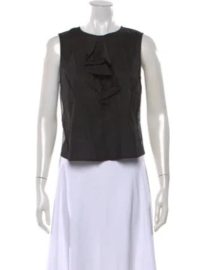 Pre-owned Dries Van Noten Crew Neck Sleeveless Blouse In Black