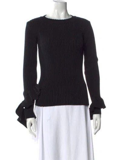 Pre-owned Dries Van Noten Crew Neck Sweater In Black
