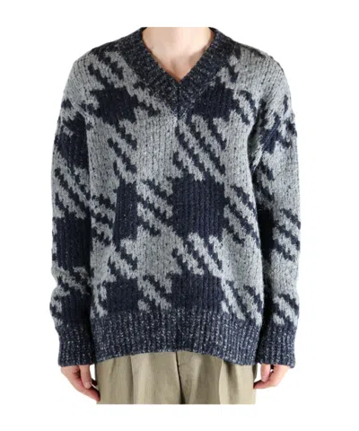 Dries Van Noten Crew Neck Sweater In Blue