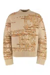 Dries Van Noten Crew Neck Sweater In Mixed Wool In Multi