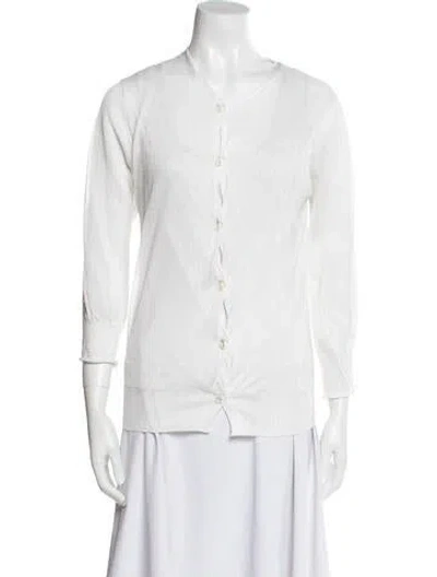 Pre-owned Dries Van Noten Crew Neck Sweater In White