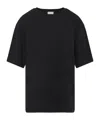 Dries Van Noten Black Short-sleeve T-shirt With Tonal Swirl Embroidery In Black