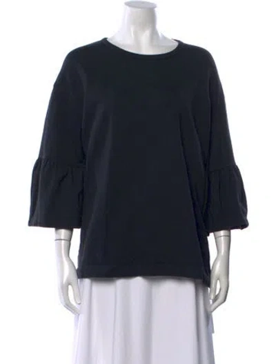 Pre-owned Dries Van Noten Crew Neck Three-quarter Sleeve Top In Black