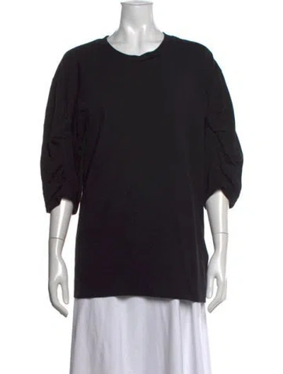 Pre-owned Dries Van Noten Crew Neck Three-quarter Sleeve Top In Black