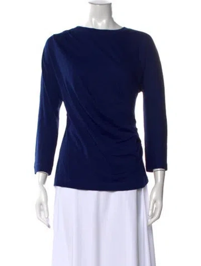 Pre-owned Dries Van Noten Crew Neck Three-quarter Sleeve Top In Blue