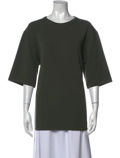 Pre-owned Dries Van Noten Crew Neck Three-quarter Sleeve Top In Green