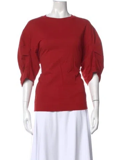 Pre-owned Dries Van Noten Crew Neck Three-quarter Sleeve Top In Red