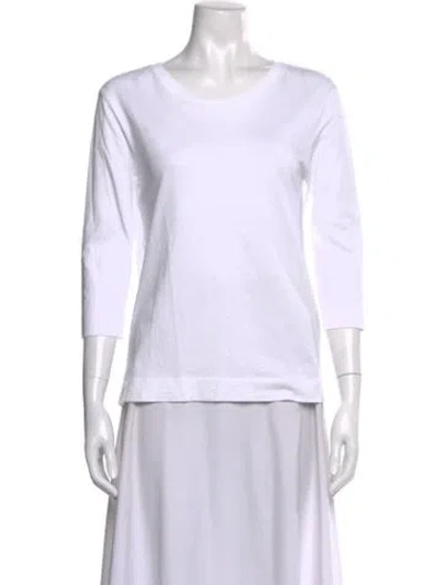 Pre-owned Dries Van Noten Crew Neck Three-quarter Sleeve T-shirt In White