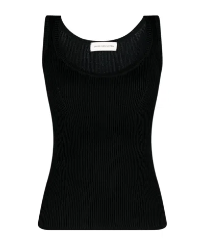 Dries Van Noten Crew Neck Vest In Black