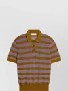 Dries Van Noten Crewneck Striped Short Sleeve Sweater In Multi