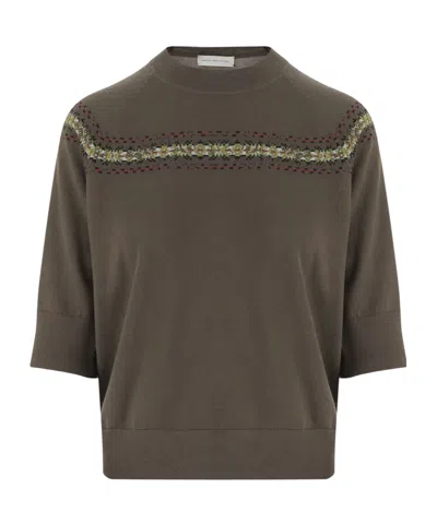 Dries Van Noten Crew-neck Sweater In Green