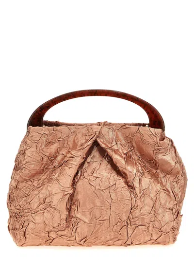 Dries Van Noten Crinkled Effect Handbag Hand Bags Pink