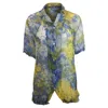 Shop Dries Van Noten Crinkled Floral Print Shirt In Multicolor Polyester