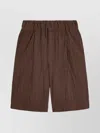 Dries Van Noten Crinkled Knee Length Pleated Bermuda Shorts