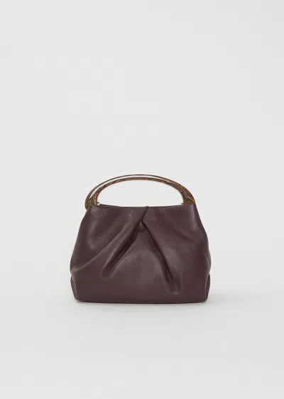 Dries Van Noten Crisp Folded Leather Bag In Bordeaux