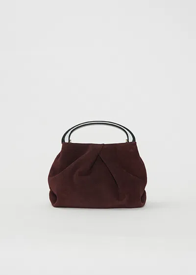 Dries Van Noten Crisp Folded Suede Bag In Dark Purple
