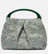 Shop Dries Van Noten Crisp Mini Crushed Plissé Tote Bag In Green