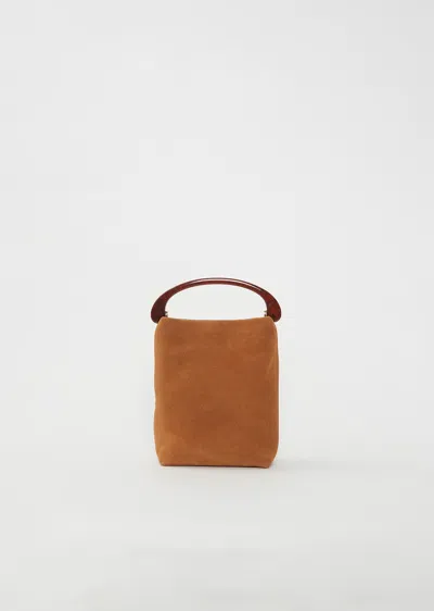 Dries Van Noten Crisp Suede Bag In Tan