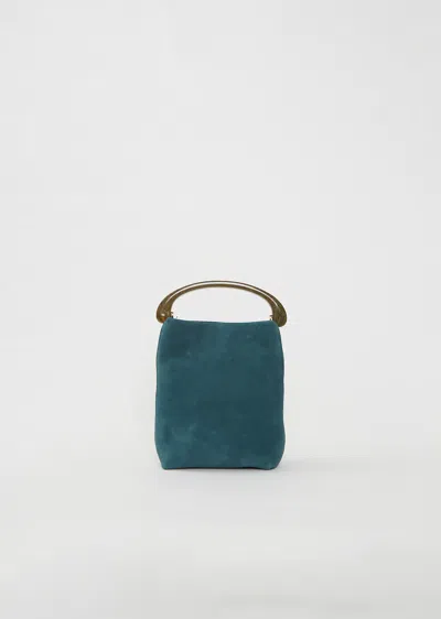 Dries Van Noten Crisp Suede Bag In Turquoise
