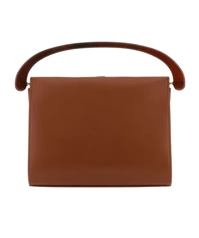 Dries Van Noten Crisp Top Handle Bag In Brown