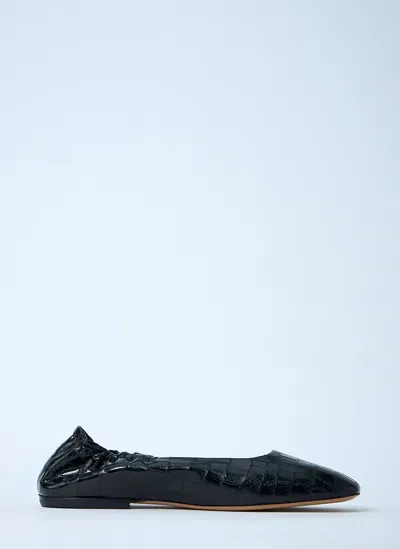 Dries Van Noten Croc-embossed Ballerina Flats