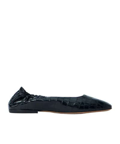 Dries Van Noten Croc-embossed Ballerina Flats