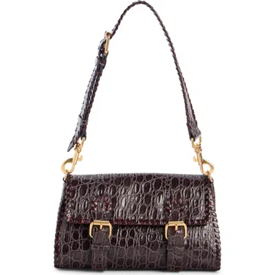 DRIES VAN NOTEN DRIES VAN NOTEN CROC EMBOSSED LEATHER SATCHEL