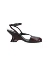 Dries Van Noten Sculptural High Heel Pumps With Ankle Strap In Brown