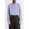 Dries Van Noten Croom Stripe Button-up Shirt In Blue