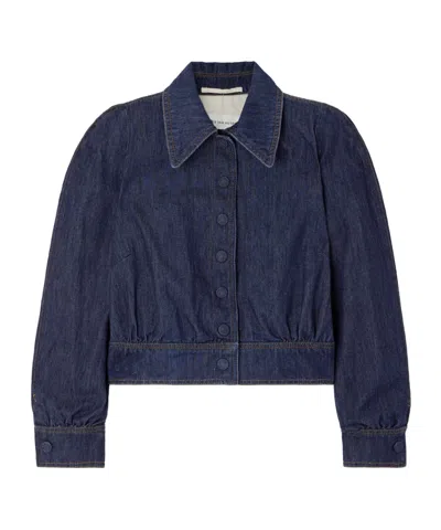 Dries Van Noten Cropped Denim Jacket In Blue