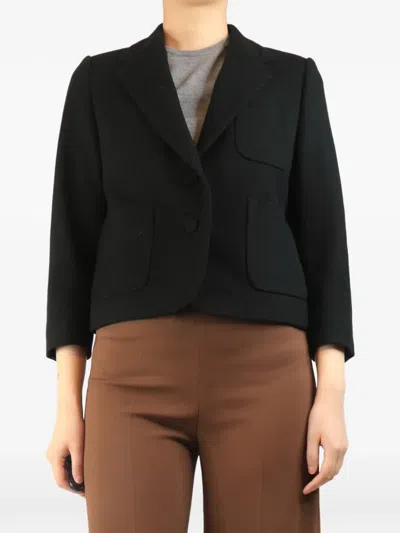 Pre-owned Dries Van Noten Cropped Notched-lapel Jacket In Black