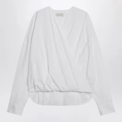Dries Van Noten Crossed White Shirt In Cotton Women